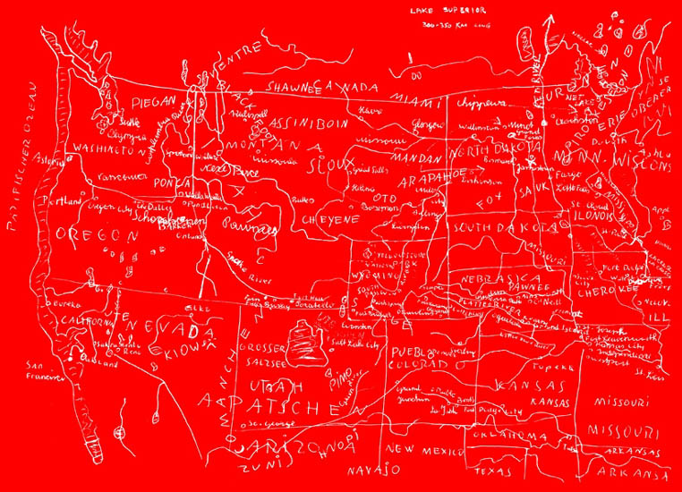 Peter Friedl, Map, 1969-2005, 2005. Print.